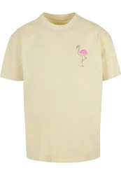 Merchcode T-Shirt Herren Flamingo Heavy Oversize Tee Rosa/Khaki/Beige