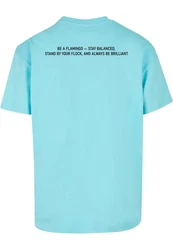 Merchcode T-Shirt Herren Flamingo Heavy Oversize Tee Rosa/Hellblau/Türkis