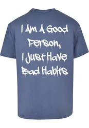 Merchcode T-Shirt Bad Habits Heavy Oversize Tee Dunkelblau/Blau