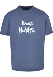 Merchcode T-Shirt Bad Habits Heavy Oversize Tee Dunkelblau/Blau
