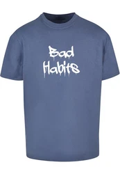 Merchcode T-Shirt Bad Habits Heavy Oversize Tee Dunkelblau/Blau