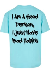 Merchcode T-Shirt Bad Habits Heavy Oversize Tee Türkis/Hellblau/Blau