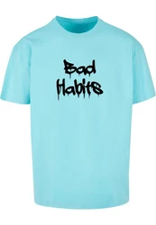 Merchcode T-Shirt Bad Habits Heavy Oversize Tee Türkis/Hellblau/Blau