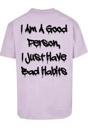 Merchcode T-Shirt Bad Habits Heavy Oversize Tee Lila