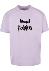 Merchcode T-Shirt Bad Habits Heavy Oversize Tee Lila