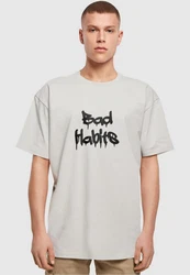 Merchcode T-Shirt Bad Habits Heavy Oversize Tee Weiß/Grau/Beige/Khaki