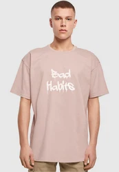 Merchcode T-Shirt Bad Habits Heavy Oversize Tee Rosa/Rot