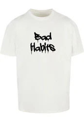 Merchcode T-Shirt Bad Habits Heavy Oversize Tee Weiß/Schwarz