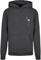 Merchcode Kapuzensweatshirt Flamingo Basic Hoody Dunkelgrau/Rosa/Grau