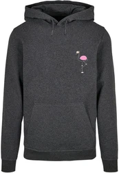 Merchcode Kapuzensweatshirt Flamingo Basic Hoody Dunkelgrau/Rosa/Grau