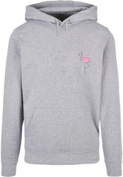 Merchcode Kapuzensweatshirt Flamingo Basic Hoody Rosa/Grau