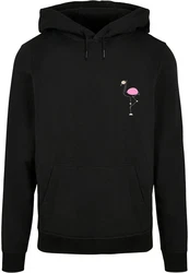 Merchcode Kapuzensweatshirt Flamingo Basic Hoody Rosa/Schwarz
