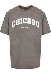 Merchcode T-Shirt Chicago Wording  Grau/Hellgrau/Dunkelgrau/Schwarz