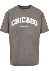 Merchcode T-Shirt Chicago Wording  Grau/Hellgrau/Dunkelgrau/Schwarz