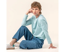 LIVING CRAFTS Langarmshirt PINO Grün/Hellblau/Türkis/Hellgrün