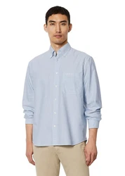 Marc O'Polo Langarmhemd Hellblau/Blau/Grau