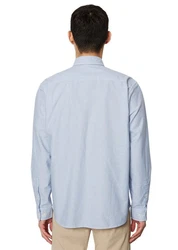 Marc O'Polo Langarmhemd Hellblau/Blau/Grau