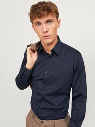 Jack & Jones Langarmhemd JPRBLAACTIVE STRETCH SLIM SHIRT Dunkelblau/Blau/Hellblau/Braun