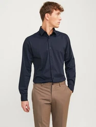 Jack & Jones Langarmhemd JPRBLAACTIVE STRETCH SLIM SHIRT Dunkelblau/Blau/Hellblau/Braun