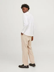 Jack & Jones Langarmhemd JPRBLAACTIVE STRETCH SLIM SHIRT Weiß/Grau/Creme