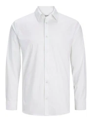 Jack & Jones Langarmhemd JPRBLAACTIVE STRETCH SLIM SHIRT Weiß/Grau/Creme