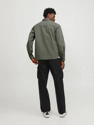 Jack & Jones Langarmhemd JCOCOLLECTIVE ZAC OVERSHIRT LS SN Dunkelgrün/Grün/Khaki