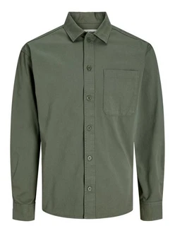 Jack & Jones Langarmhemd JCOCOLLECTIVE ZAC OVERSHIRT LS SN Dunkelgrün/Grün/Khaki