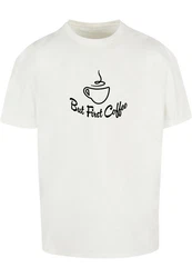 Merchcode Herren But First Coffee Heavy Oversized Tee Braun/Beige