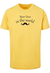 Merchcode T-Shirt Herren Fathers Day - Best Dad in the World (2) Gelb