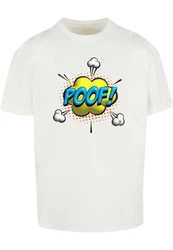 Merchcode T-Shirt Herren POOF Comic Heavy Oversized Tee Braun/Lila/Weiß/Creme/Beige