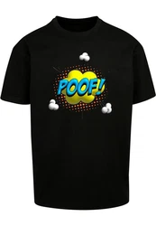 Merchcode T-Shirt Herren POOF Comic Heavy Oversized Tee Schwarz/Lila/Hellblau