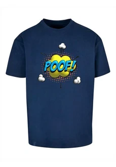 Merchcode T-Shirt Herren POOF Comic Heavy Oversized Tee Hellblau/Dunkelblau/Blau/Lila