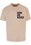 Merchcode T-Shirt Herren Now Or Never Heavy Oversize Tee Beige/Braun/Khaki