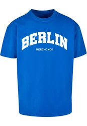 Merchcode T-Shirt Berlin Wording - Heavy Oversize Tee Blau/Pastell