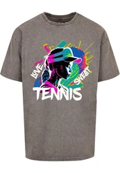 Merchcode T-Shirt Tennis Love Sweat Braun/Grau/Beige