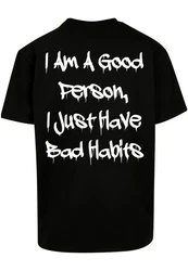 Merchcode T-Shirt Bad Habits Heavy Oversize Tee Schwarz