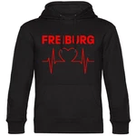 multifanshop Kapuzensweatshirt Freiburg Herzschlag Hoodie Rot/Schwarz/Dunkelrot