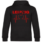 multifanshop Kapuzensweatshirt Leipzig Herzschlag Hoodie Schwarz/Rot