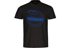 multifanshop T-Shirt Herren Paderborn - Meine Fankurve Blau/Schwarz/Gelb/Dunkelblau/Hellblau/Bordeaux/Rosa