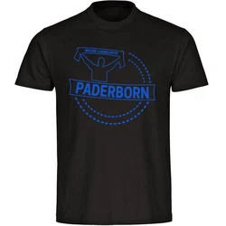 multifanshop T-Shirt Herren Paderborn - Meine Fankurve Blau/Schwarz/Gelb/Dunkelblau/Hellblau/Bordeaux/Rosa