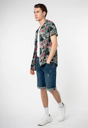 Urban Surface Kurzarmhemd Hawaiihemd Blau