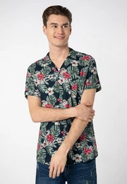 Kurzarmhemd Hawaiihemd kurzarm Alloverprint