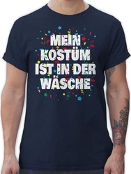 Shirtracer T-Shirt Mein Kostüm ist in der Wäsche Konfetti Karneval & Fasching Silber/Dunkelgrau/Dunkelblau/Mischfarben/Beige/Creme