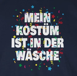 Shirtracer T-Shirt Mein Kostüm ist in der Wäsche Konfetti Karneval & Fasching Silber/Dunkelgrau/Dunkelblau/Mischfarben/Beige/Creme