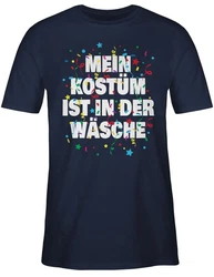 Shirtracer T-Shirt Mein Kostüm ist in der Wäsche Konfetti Karneval & Fasching Silber/Dunkelgrau/Dunkelblau/Mischfarben/Beige/Creme