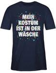 Shirtracer T-Shirt Mein Kostüm ist in der Wäsche Konfetti Karneval & Fasching Silber/Dunkelgrau/Dunkelblau/Mischfarben/Beige/Creme