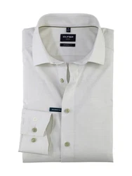 OLYMP Langarmhemd Luxor modern fit Grau/Weiß/Grün