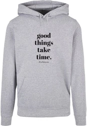 Merchcode Kapuzensweatshirt Good Things Take Time Basic Hoody (1-tlg) Grau