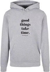 Merchcode Kapuzensweatshirt Good Things Take Time Basic Hoody (1-tlg) Grau