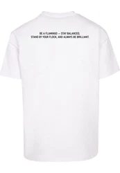 Merchcode T-Shirt Herren Flamingo Heavy Oversize Tee Rosa/Weiß